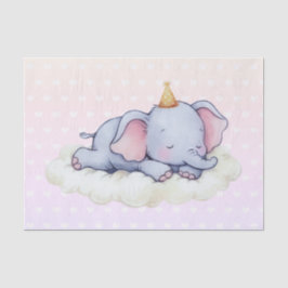 Cute Sleeping Baby Elephant Baby Shower Tissuepapier