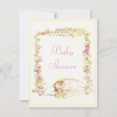 Cute  Sleeping Baby Girl & Speys Baby shower Kaart (Voorkant)