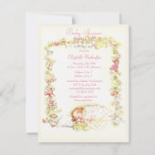 Cute  Sleeping Baby Girl & Speys Baby shower Kaart (Achterkant)