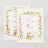 Cute  Sleeping Baby Girl & Speys Baby shower Kaart (Voorkant / Achterkant)