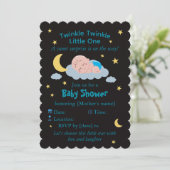 Cute Sleeping Baby on Cloud Baby Shower Card Kaart (Staand voorkant)