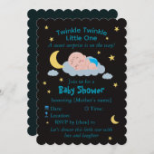 Cute Sleeping Baby on Cloud Baby Shower Card Kaart (Voorkant / Achterkant)