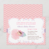 Cute Sleeping Ballerina Baby Girl Shower Kaart (Voorkant / Achterkant)