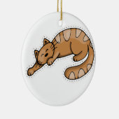 Cute Sleeping Brown Kitty Cat Keramisch Ornament (Rechts)