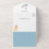 Cute Sleeping Bunny Crescent Moon Baby shower All In One Uitnodiging (Buitenkant)