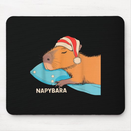 Cute Sleeping Capybara Napybara Pajamas Boys Girls Muismat (Voorkant)