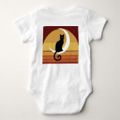Cute Sleeping Cat Moon Baby Bodysuit  (Achterkant)
