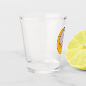 Cute Sleeping Cat on Crescent Moon Shot Glas (Links)