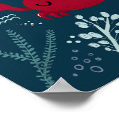 Cute Sleeping Crab Onderwater Doodle Poster (Hoek)