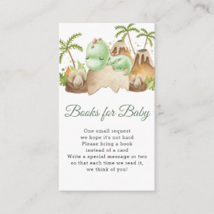 Cute Sleeping Dinosaur Baby shower brengt boek mee Informatiekaartje