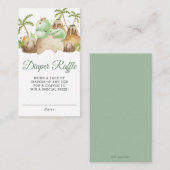 Cute Sleeping Dinosaur Baby shower Diaper Raffle  Informatiekaartje (Voorkant / Achterkant)