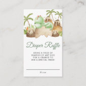 Cute Sleeping Dinosaur Baby shower Diaper Raffle  Informatiekaartje (Voorkant)