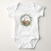Cute Sleeping Doe Girl Baby Shower Romper (Voorkant)