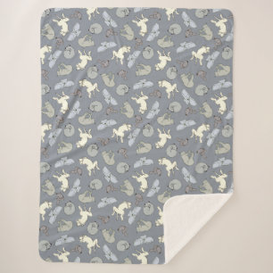 Cute Sleeping Dogs Print op Sherpa Blanket Deken