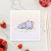 Cute Sleeping Elephant Baby Shower Paper Napkins Servet (Insitu)