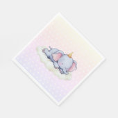 Cute Sleeping Elephant Baby Shower Paper Napkins Servet (Hoek)