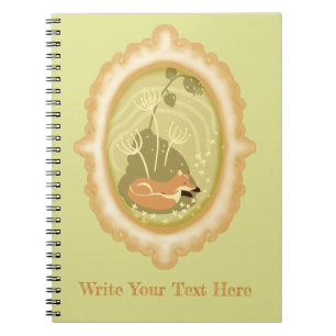 Cute Sleeping Fox Green Notitieboek