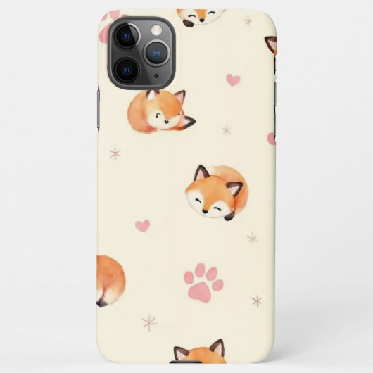Cute Sleeping Fox Pattern Phone Case iPhone Hoesje (Achterkant)