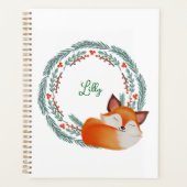 Cute Sleeping Fox Personalized Planner (Voorkant)