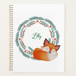 Cute Sleeping Fox Personalized Planner