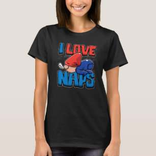 Cute Sleeping Gnome Slapyhead I Love Naps Nap Tim T-shirt