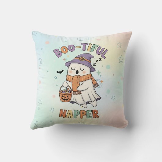 Cute Sleeping Halloween Witch Napper Ghost Kussen (Achterkant)