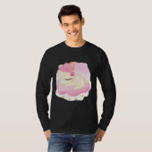 Cute Sleeping Kitten Illustration Pink T-shirt (Voorkant volledig)