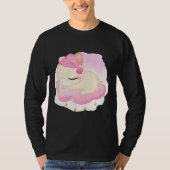 Cute Sleeping Kitten Illustration Pink T-shirt (Voorkant)