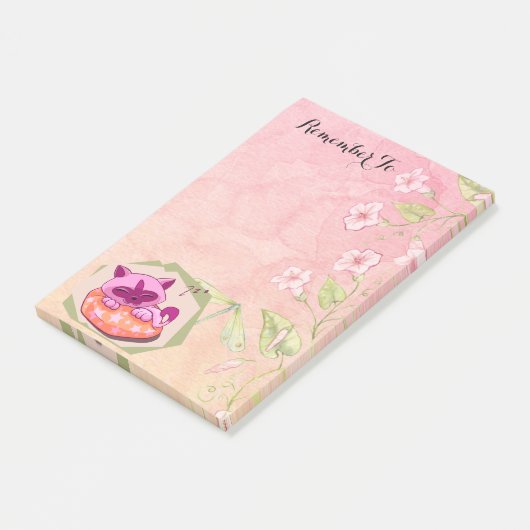 Cute Sleeping Kitten Post-it® Notes (Schuin)