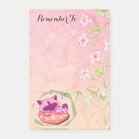 Cute Sleeping Kitten Post-it® Notes (Voorkant)