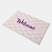 Cute Sleeping Kitty Cat Pattern Welkom Deurmat (Schuin)
