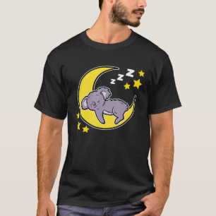Cute Sleeping Koala Beer on Moon Pajamas Nap Nappi T-shirt