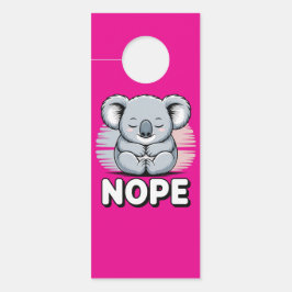 Cute Sleeping Koala “Nope” Funny Cartoon Deurhanger