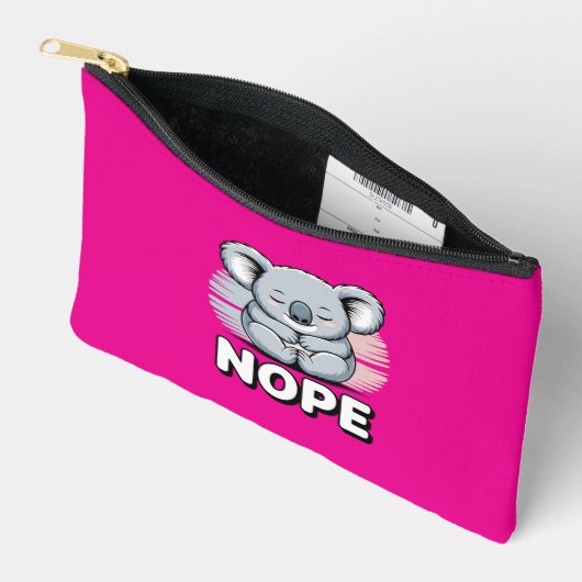 Cute Sleeping Koala “Nope” Funny Cartoon Etui (Open)