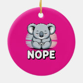 Cute Sleeping Koala “Nope” Funny Cartoon Keramisch Ornament (Achterkant)