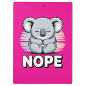 Cute Sleeping Koala “Nope” Funny Cartoon Klembord (Achterkant)