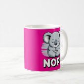 Cute Sleeping Koala “Nope” Funny Cartoon Koffiemok (Voorkant rechts)