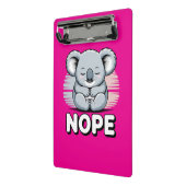 Cute Sleeping Koala “Nope” Funny Cartoon Mini Klembord (Angled2)