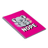 Cute Sleeping Koala “Nope” Funny Cartoon Notitieboek (Rechterzijde)