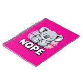 Cute Sleeping Koala “Nope” Funny Cartoon Notitieboek (Linkerzijde)