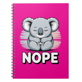 Cute Sleeping Koala “Nope” Funny Cartoon Notitieboek
