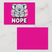 Cute Sleeping Koala “Nope” Funny Cartoon Notitiekaartje (Voorkant / Achterkant)