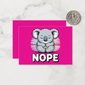 Cute Sleeping Koala “Nope” Funny Cartoon Notitiekaartje (Voorkant / Achterkant in situ)