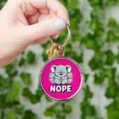 Cute Sleeping Koala “Nope” Funny Cartoon Sleutelhanger (Hand)