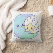 Cute Sleeping Moon and Star Kawaii Baby Nursery Pi Kussen (Deken)