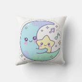 Cute Sleeping Moon and Star Kawaii Baby Nursery Pi Kussen (Achterkant)