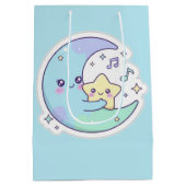 Cute Sleeping Moon & Stars Baby Blue Ramadan Gift  Medium Cadeauzakje (Achterkant)