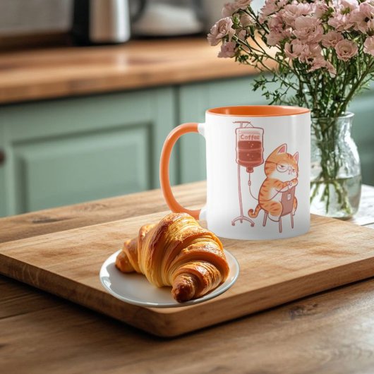 Cute Sleeping Orange Cat Coffee Mug funny orange Mok