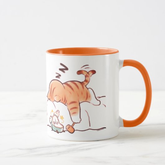 Cute Sleeping Orange Cat Coffee Mug funny orange Mok (Rechts)