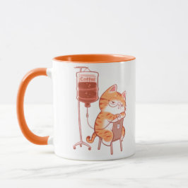 Cute Sleeping Orange Cat Coffee Mug funny orange Mok